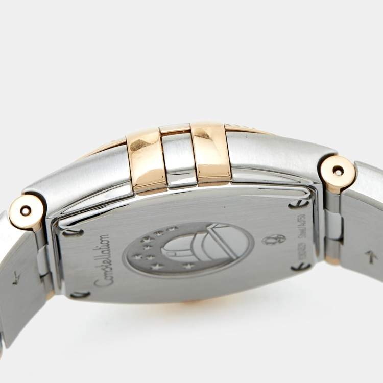 Pre Owned Omega Mother of Pearl 18K Rose Gold & Stainless Steel Diamond Constellation 123.20.24.60.55.001 Women's Wristwatch 24 mm