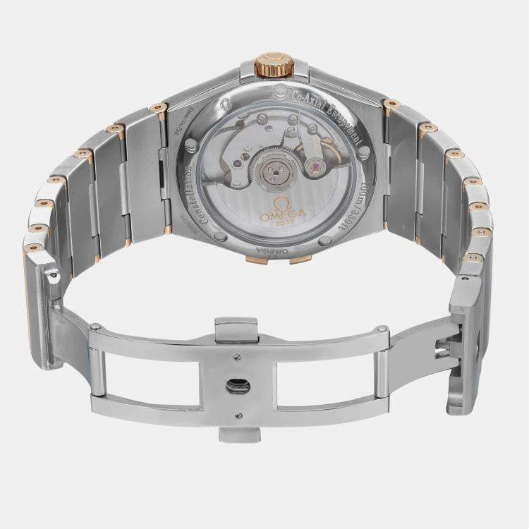 Pre Owned Omega White 18K Gold Stainless Steel Constellation 123.20.35.20.02.006 Automatic Women's Wristwatch 35mm