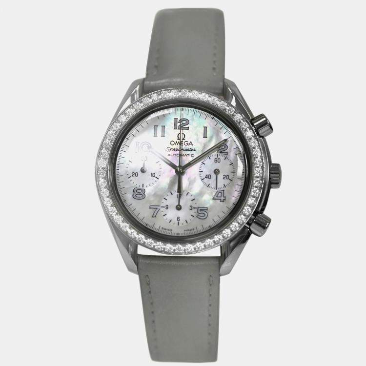 Pre Owned Omega Speedmaster Reduced 3815.72.55 Automatic Silver Stainless Steel Women's Wristwatch 37mm