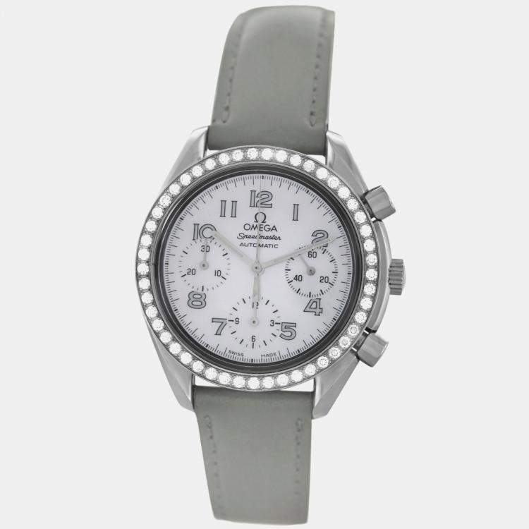 Pre Owned Omega Speedmaster Reduced 3815.72.55 Automatic Silver Stainless Steel Women's Wristwatch 37mm