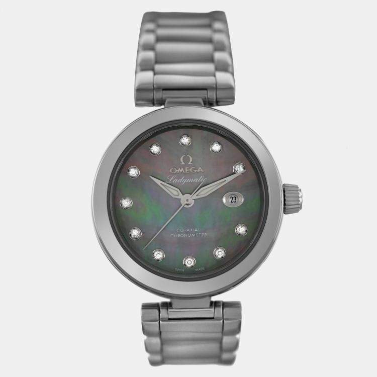 Pre Owned Omega Ladymatic 425.30.34.20.57.004 Automatic Grey Stainless Steel Women's Wristwatch 34mm