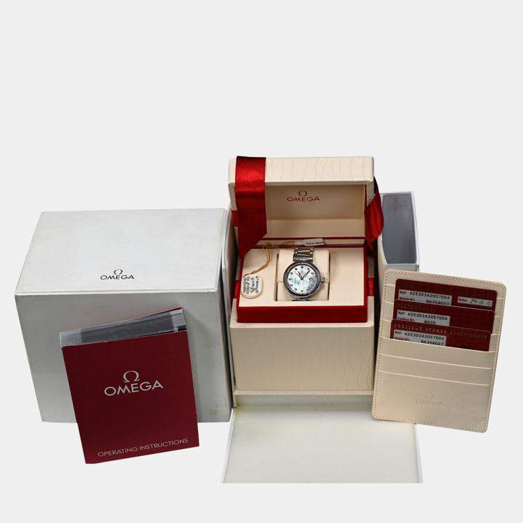 Pre Owned Omega Ladymatic 425.30.34.20.57.004 Automatic Grey Stainless Steel Women's Wristwatch 34mm