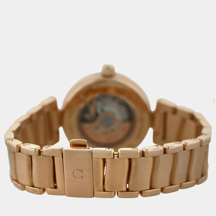 Pre Owned Omega De Ville Ladymatic 425.65.34.20.55.002 Automatic MOP 18K Rose Gold Women's Wristwatch 34 mm