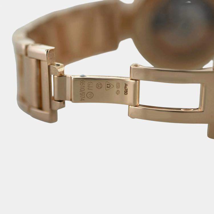 Pre Owned Omega De Ville Ladymatic 425.65.34.20.55.002 Automatic MOP 18K Rose Gold Women's Wristwatch 34 mm