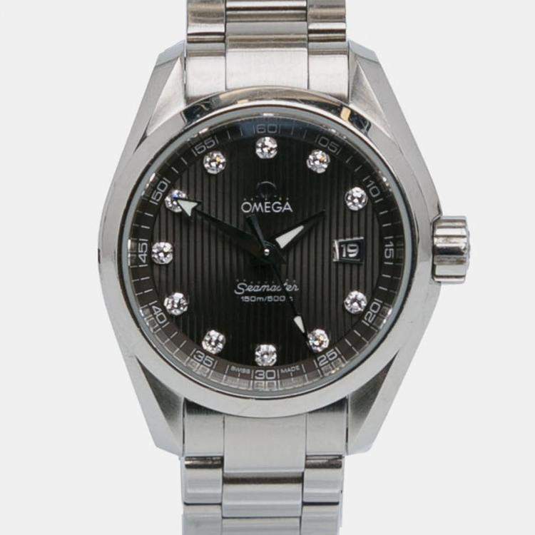 Pre Owned Omega Seamaster Aqua Terra Quartz Women Watch 30 mm 