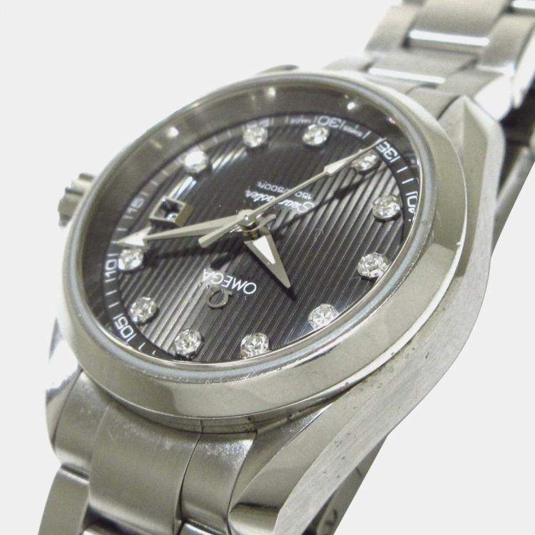 Pre Owned Omega Seamaster Aqua Terra Quartz Women Watch 30 mm 