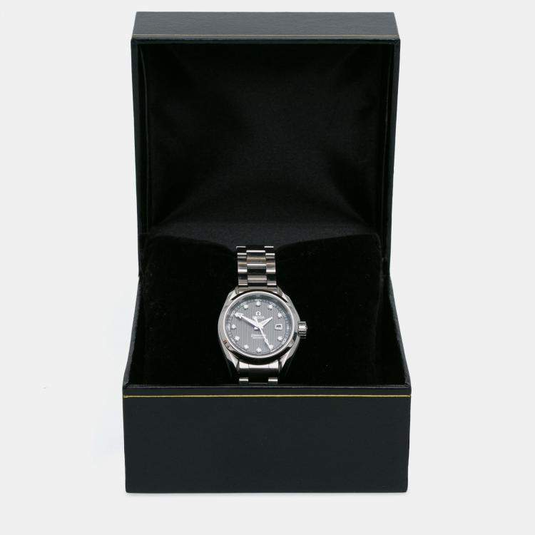 Pre Owned Omega Seamaster Aqua Terra Quartz Women Watch 30 mm 