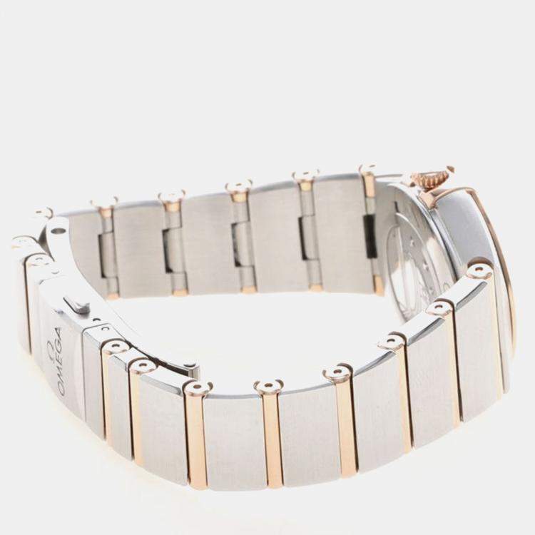 مملوكة مسبقًا Omega Constellation 131.20.25 Quartz Rose Gold Stainless Steel Womens Wristwatch 26 mm
