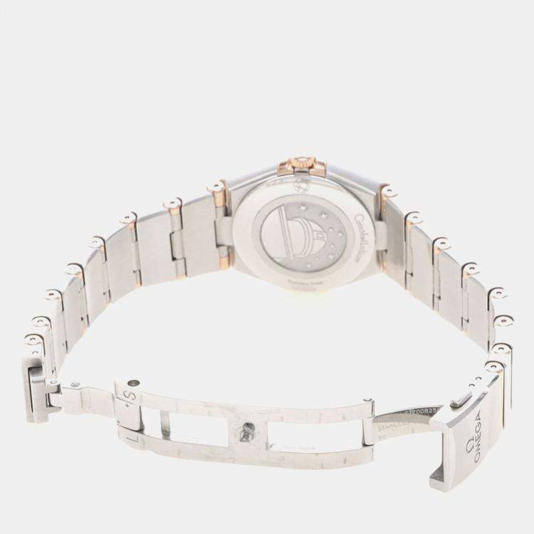 مملوكة مسبقًا Omega Constellation 131.20.25 Quartz Rose Gold Stainless Steel Womens Wristwatch 26 mm