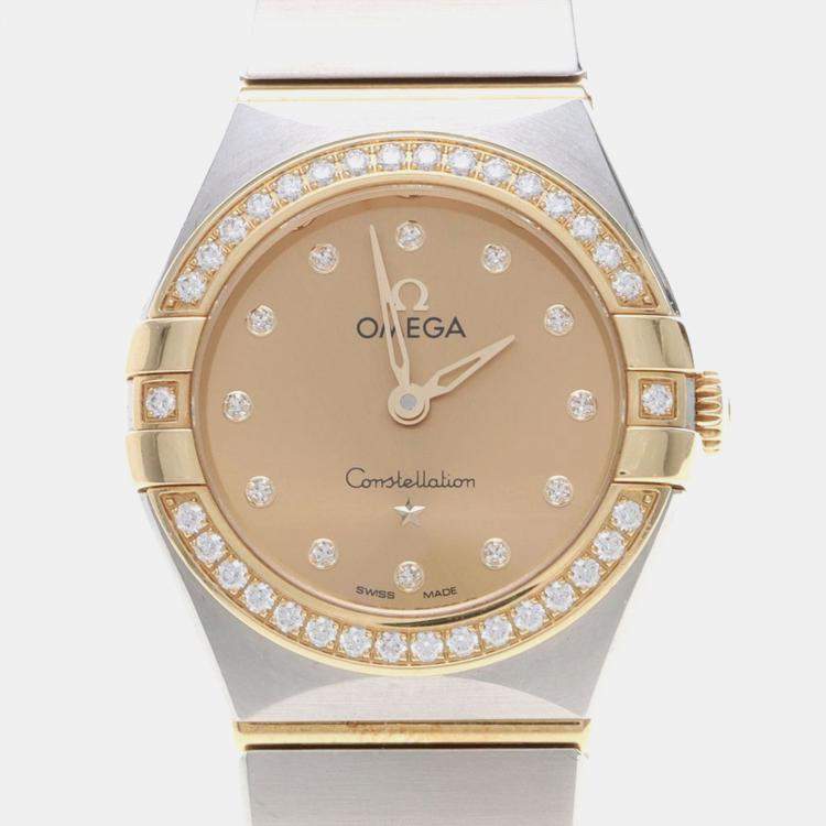 Pre Owned Omega Constellation 131.25.25 Quartz Yellow Gold Stainless Steel Women's Wristwatch 25 mm