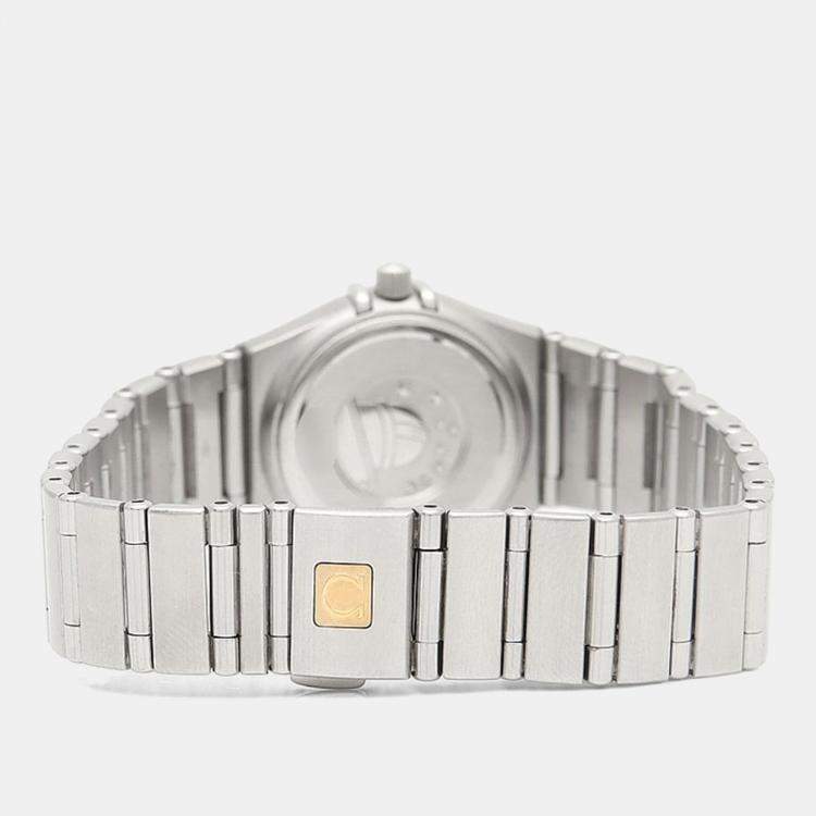 Pre Owned Omega Constellation Quartz MOP Diamond Stainless Steel Womens Wristwatch 22.5 mm