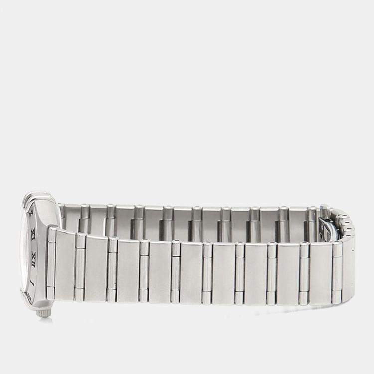 Pre Owned Omega Constellation Quartz MOP Diamond Stainless Steel Womens Wristwatch 22.5 mm
