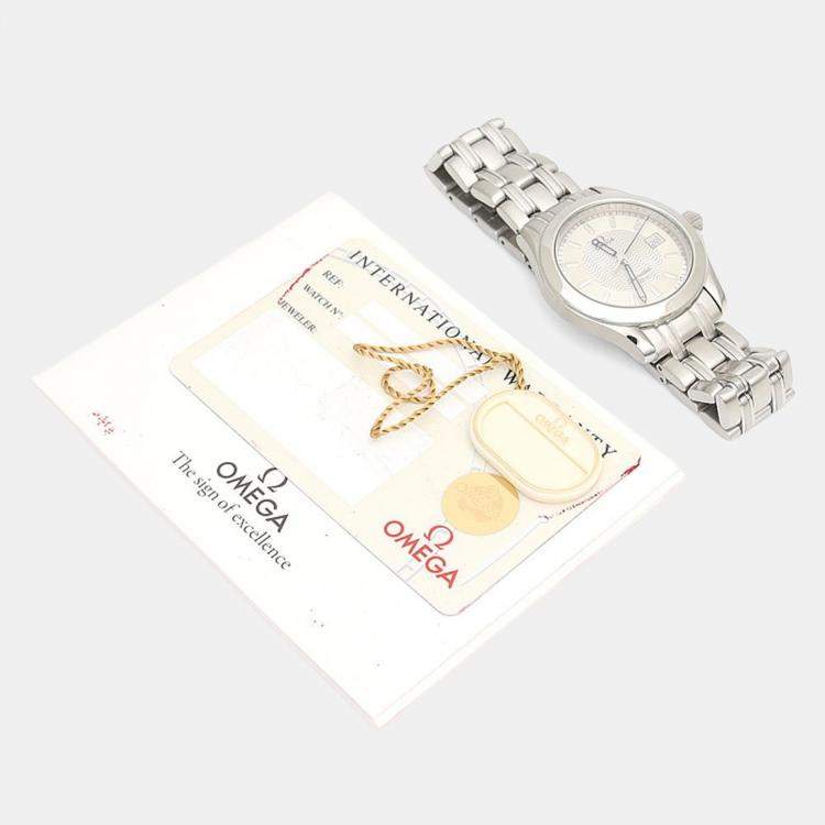 Pre Owned Omega Seamaster Quartz Stainless Steel Mens Wristwatch 36 mm