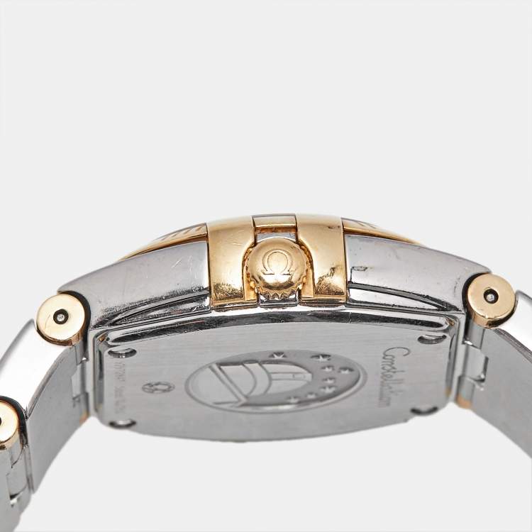 Pre Owned Omega Constellation 795.1002 Silver Dial 18K Yellow Gold Stainless Steel Women's Wristwatch 24 mm