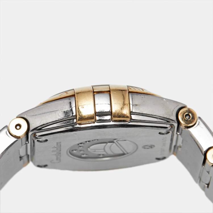 Pre Owned Omega Constellation 795.1002 Silver Dial 18K Yellow Gold Stainless Steel Women's Wristwatch 24 mm