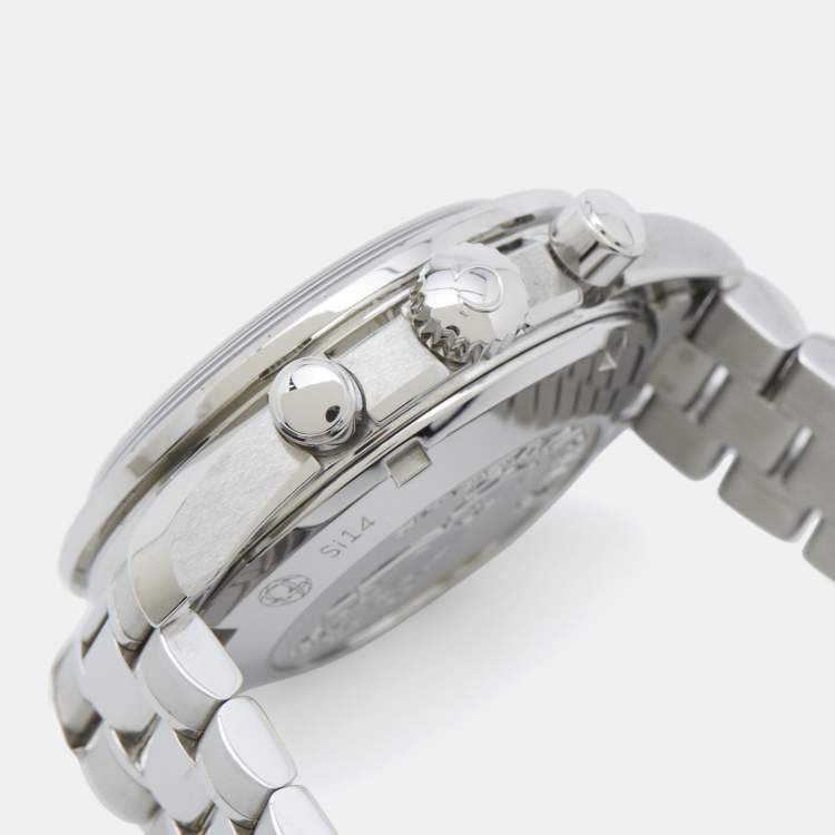 Pre Owned Omega Speedmaster Co-Axial Chronometre 324.30.38.50.03.002 Blue Dial Stainless Steel Unisex Wristwatch 38 mm