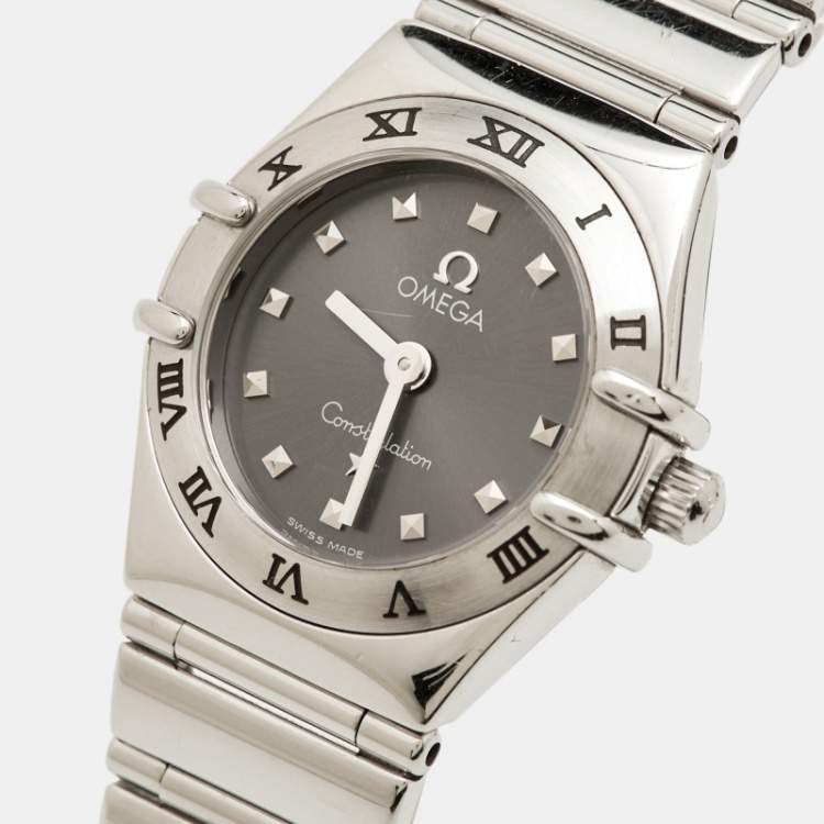 Pre Owned Omega Constellation 1561.51.00 Grey Dial Stainless Steel Women's Wristwatch 22.50 mm