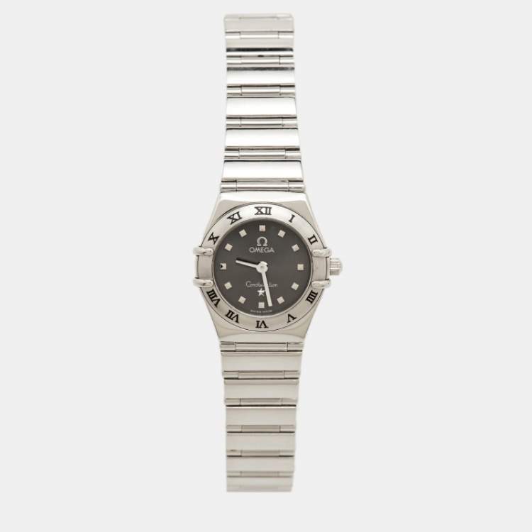 Pre Owned Omega Constellation 1561.51.00 Grey Dial Stainless Steel Women's Wristwatch 22.50 mm