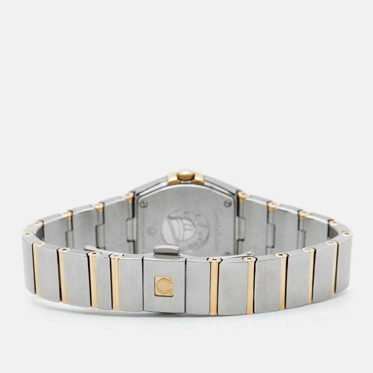 Pre Owned Omega Constellation 123.20.24.60.02.002 Silver Dial 18K Yellow Gold Stainless Steel Women's Wristwatch 24 mm