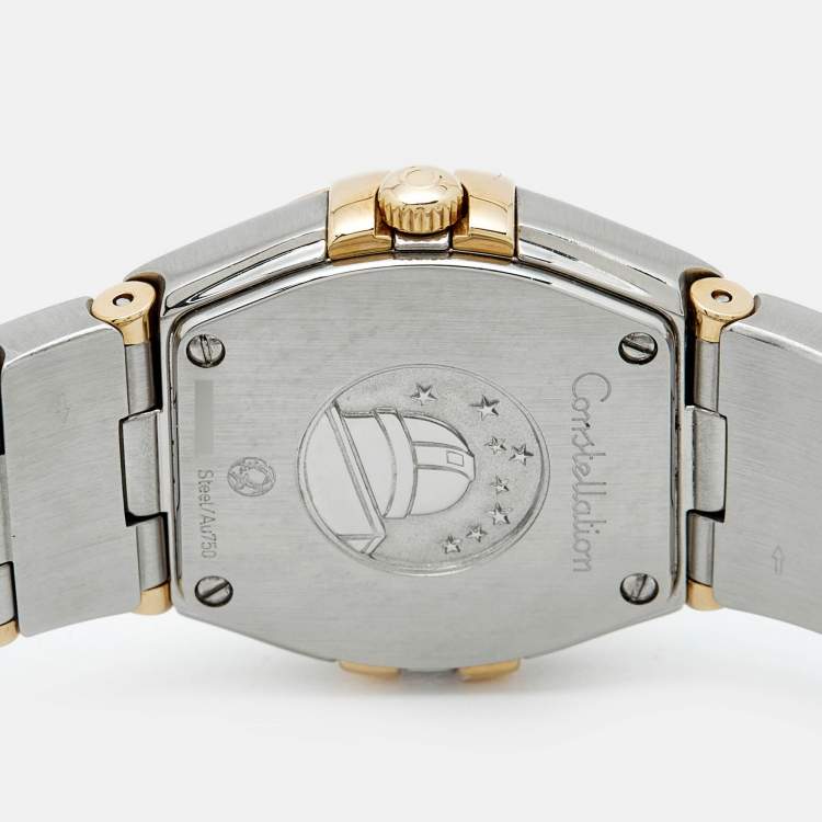 Pre Owned Omega Constellation 123.20.24.60.02.002 Silver Dial 18K Yellow Gold Stainless Steel Women's Wristwatch 24 mm