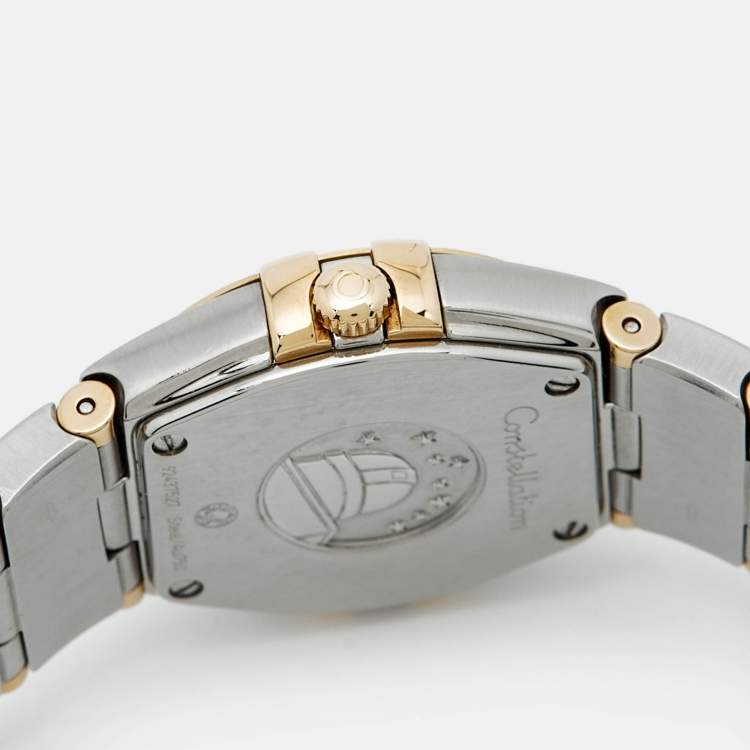 Pre Owned Omega Constellation 123.20.24.60.02.002 Silver Dial 18K Yellow Gold Stainless Steel Women's Wristwatch 24 mm