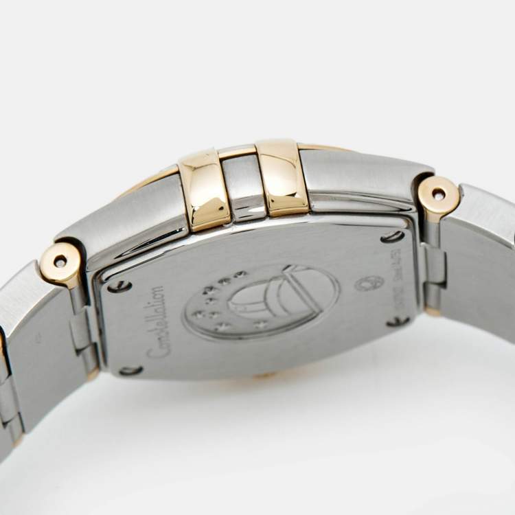 Pre Owned Omega Constellation 123.20.24.60.02.002 Silver Dial 18K Yellow Gold Stainless Steel Women's Wristwatch 24 mm