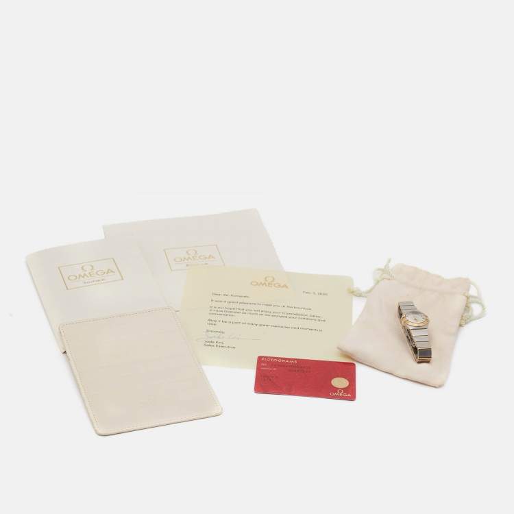 Pre Owned Omega Constellation 123.20.24.60.02.002 Silver Dial 18K Yellow Gold Stainless Steel Women's Wristwatch 24 mm