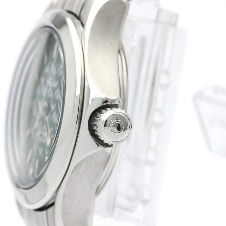 Pre Owned Omega Green Stainless Steel Seamaster 120M Jacques Mayol 2586.70 Women's Wristwatch 26 MM