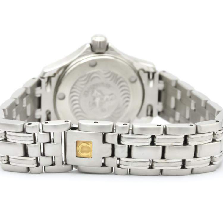 Pre Owned Omega Green Stainless Steel Seamaster 120M Jacques Mayol 2586.70 Women's Wristwatch 26 MM