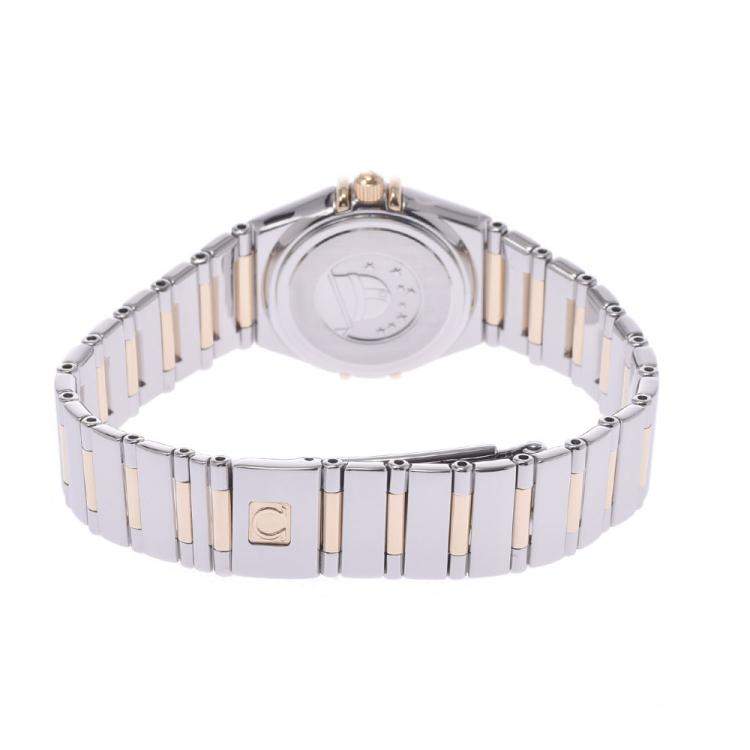 Pre Owned Omega MOP 18K Yellow Gold And Stainless Steel Constellation Quartz Women's Wristwatch 22 MM