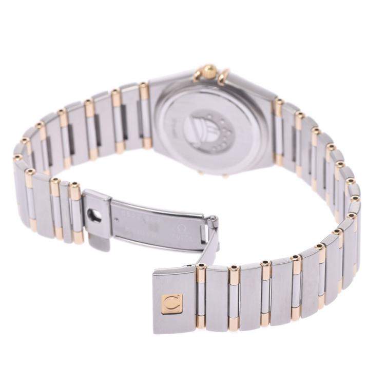 مملوكة مسبقًا Omega White Yellow Gold And Stainless Steel Constellation 1262.30 Women's Wristwatch 23 MM