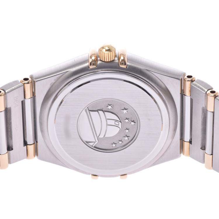 مملوكة مسبقًا Omega White Yellow Gold And Stainless Steel Constellation 1262.30 Women's Wristwatch 23 MM