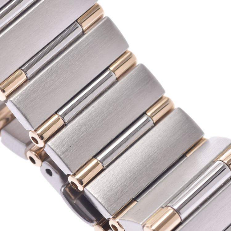 مملوكة مسبقًا Omega White Yellow Gold And Stainless Steel Constellation 1262.30 Women's Wristwatch 23 MM