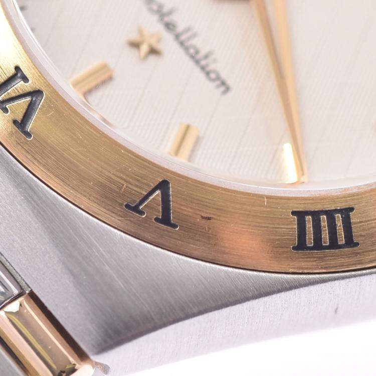 مملوكة مسبقًا Omega White Yellow Gold And Stainless Steel Constellation 1262.30 Women's Wristwatch 23 MM