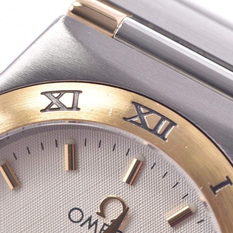 مملوكة مسبقًا Omega White Yellow Gold And Stainless Steel Constellation 1262.30 Women's Wristwatch 23 MM