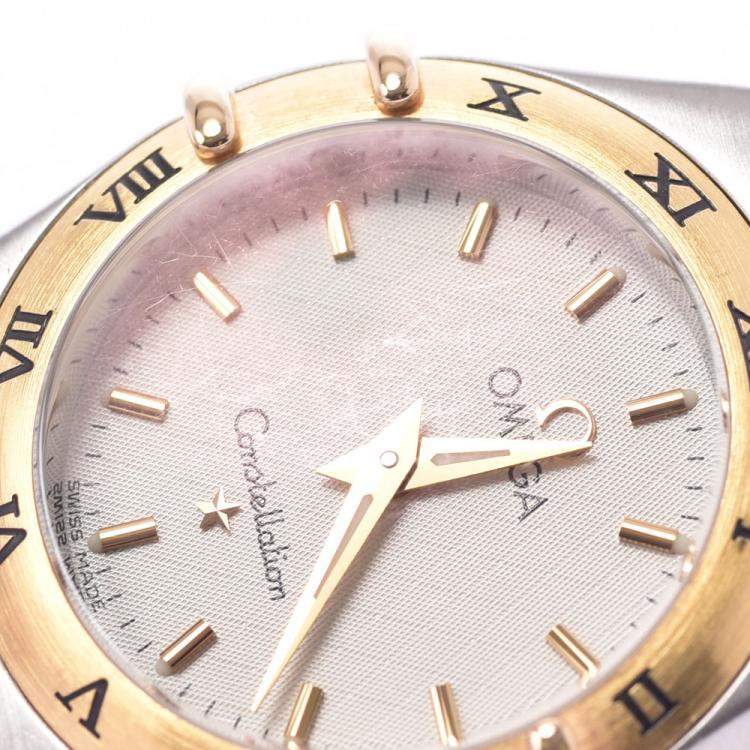مملوكة مسبقًا Omega White Yellow Gold And Stainless Steel Constellation 1262.30 Women's Wristwatch 23 MM