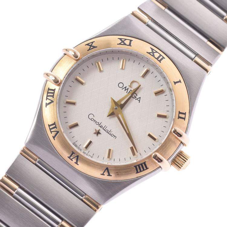 مملوكة مسبقًا Omega White Yellow Gold And Stainless Steel Constellation 1262.30 Women's Wristwatch 23 MM