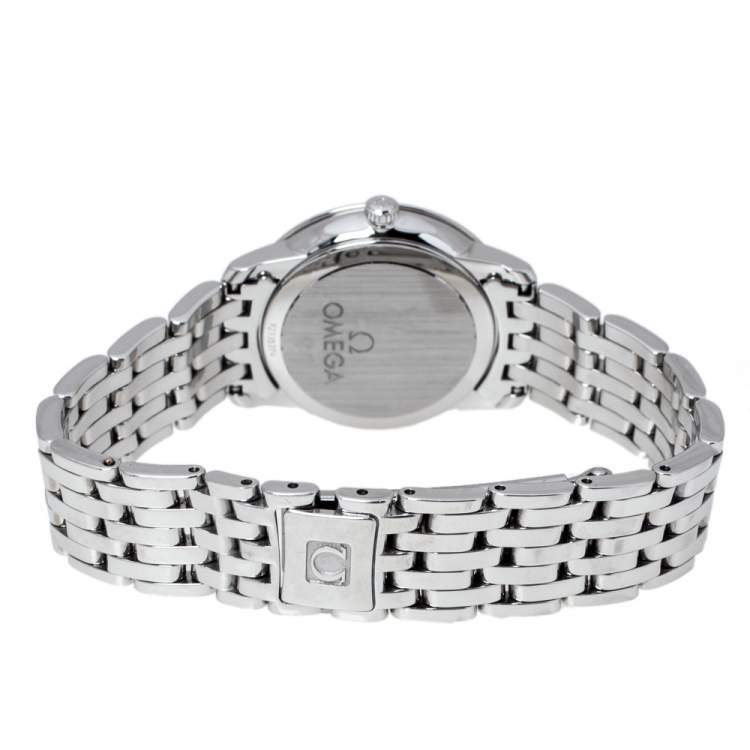 مملوكة مسبقًا Omega Mother Of Pearl Stainless Steel De Ville Prestige 424.10.27.60.05.001 Women's Wristwatch 27.40 mm