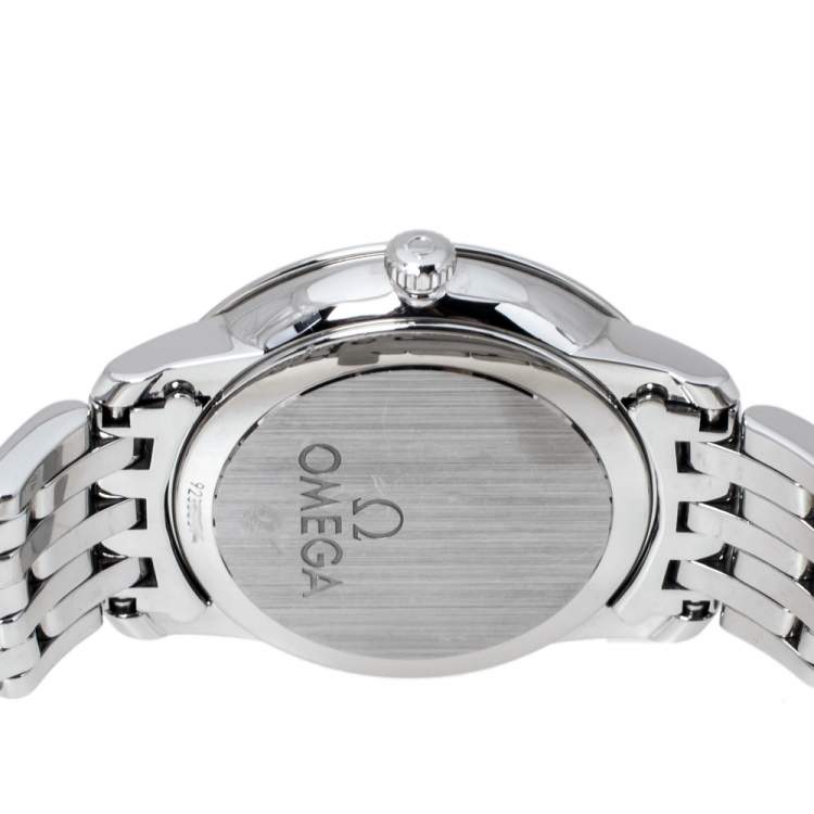 مملوكة مسبقًا Omega Mother Of Pearl Stainless Steel De Ville Prestige 424.10.27.60.05.001 Women's Wristwatch 27.40 mm