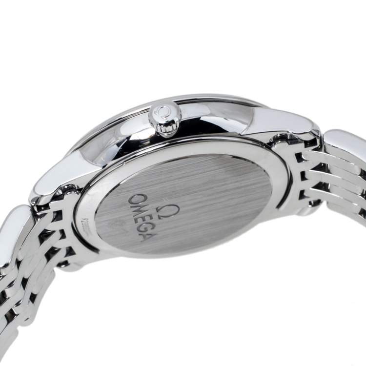 مملوكة مسبقًا Omega Mother Of Pearl Stainless Steel De Ville Prestige 424.10.27.60.05.001 Women's Wristwatch 27.40 mm