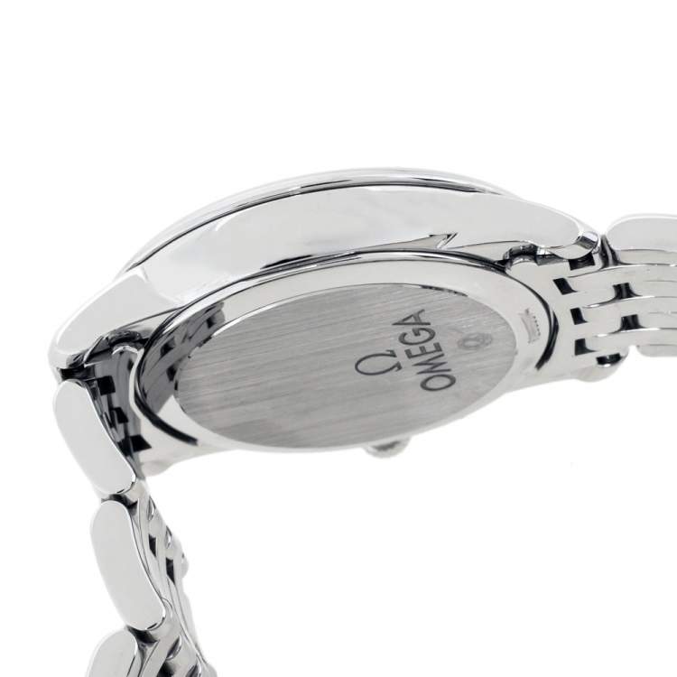مملوكة مسبقًا Omega Mother Of Pearl Stainless Steel De Ville Prestige 424.10.27.60.05.001 Women's Wristwatch 27.40 mm