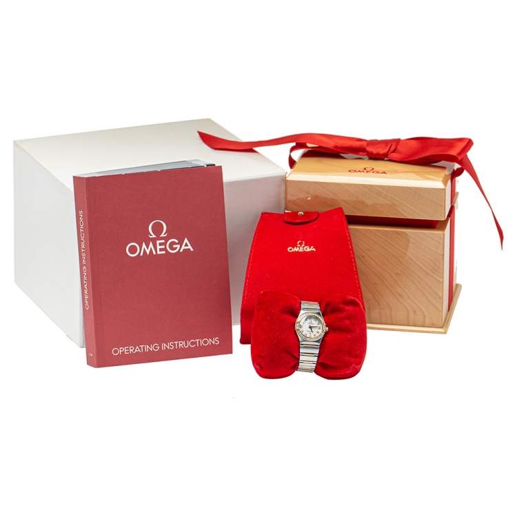 Pre Owned Omega MOP 18K Yellow Gold & Stainless Steel Diamond Constellation 895.1203 Women's Wristwatch 22 mm