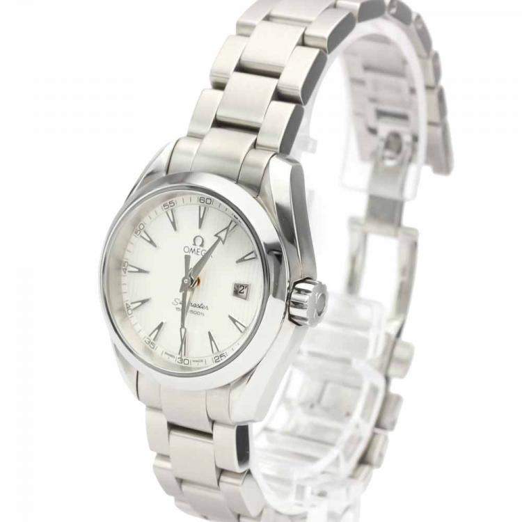 Pre Owned Omega Silver Stainless Steel Seamaster Aqua Terra 231.10.30.61.02.001 Women's Wristwatch 30 MM