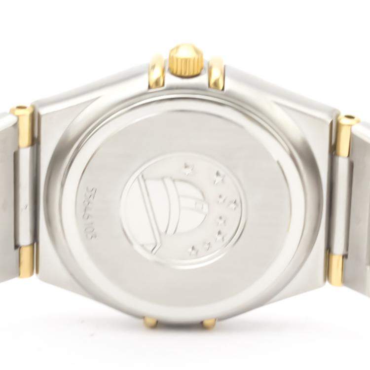 Pre Owned Omega Silver 18k Yellow Gold And Stainless Steel Constellation 1372.30 Quartz Women's Wristwatch 25 MM
