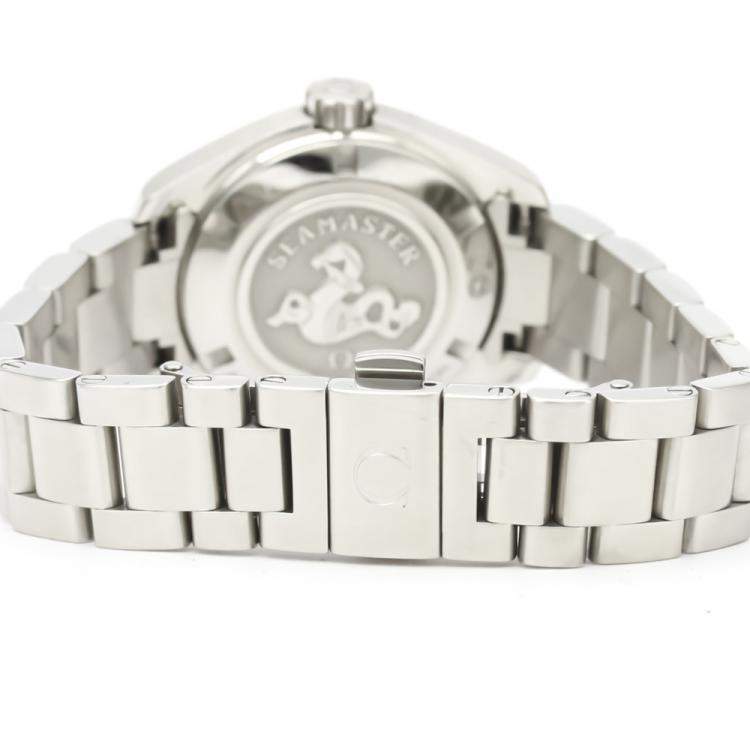 Pre Owned Omega Black Diamonds Stainless Steel Seamaster 231.10.30.61.56.001 Quartz Women's Wristwatch 30 MM