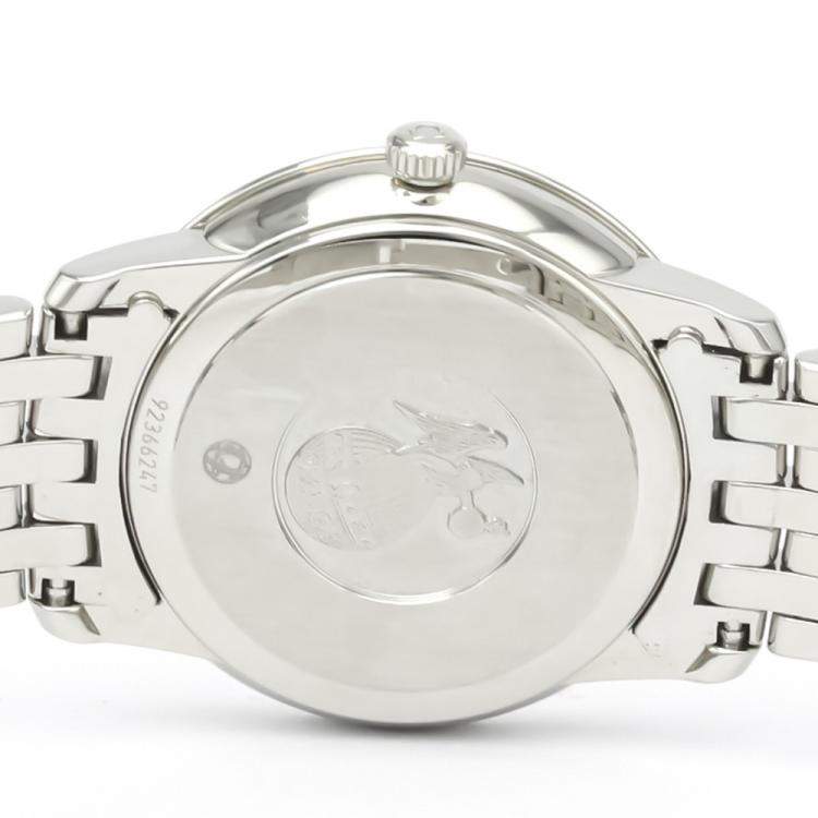 Pre Owned Omega Blue Stainless Steel De Ville 424.10.27.60.53.001 Quartz Women's Wristwatch 27 MM