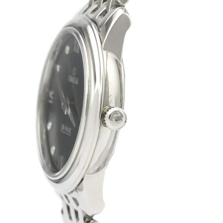 Pre Owned Omega Blue Stainless Steel De Ville 424.10.27.60.53.001 Quartz Women's Wristwatch 27 MM