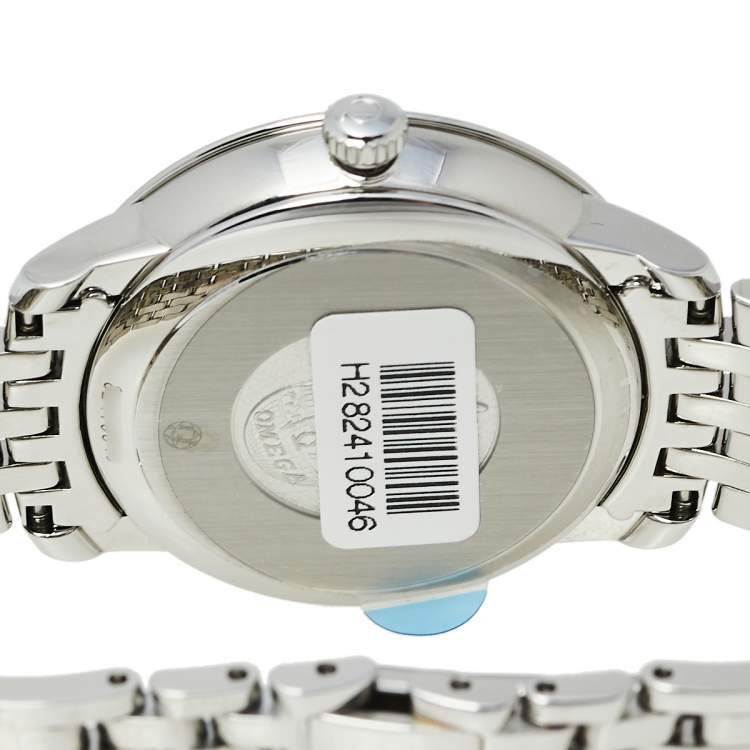 Pre Owned Omega Mother of Pearl Stainless Steel Diamond De Ville Prestige Co-Axial 424.10.33.20.55.002 Women's Wristwatch 32.70 mm