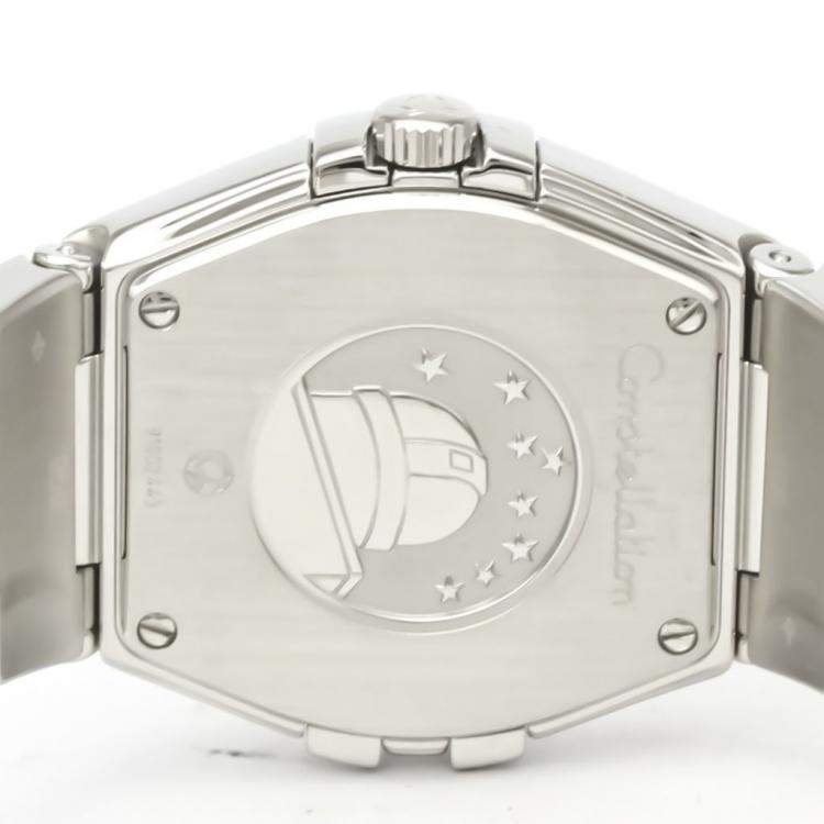 Pre Owned Omega MOP Diamonds Stainless Steel Constellation 123.10.27.60.55.002 Quartz Women's Wristwatch 27 MM