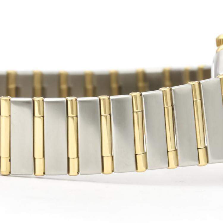 Pre Owned Omega MOP Diamonds 18k Yellow Gold And Stainless Steel Constellation 1272.75 Quartz Women's Wristwatch 25 MM